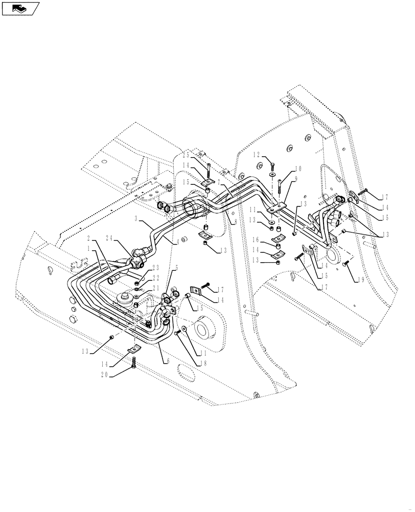 Схема запчастей Case 590SN - (35.701.05[01]) - HYDRAULICS - LOADER, 3 SPOOL (PILOT CONTROLS) (580SN, 580SN WT, 590SN) (35) - HYDRAULIC SYSTEMS