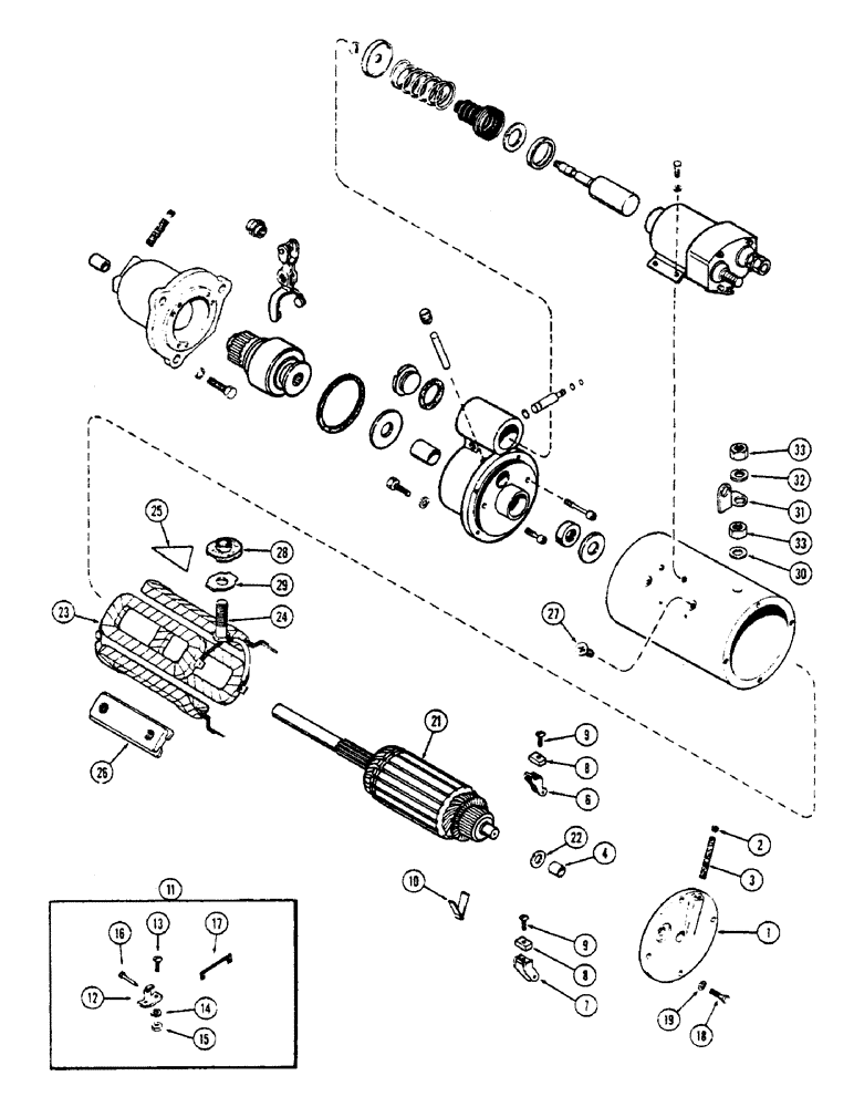 Схема запчастей Case 336B - (56) - R26136 STARTER, 336BDT TURBOCHARGED ENGINES, 24 VOLT 