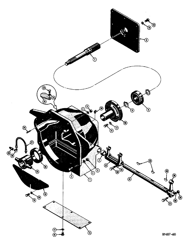 Схема запчастей Case 420B - (040) - CLUTCH HOUSING (04) - UNDERCARRIAGE