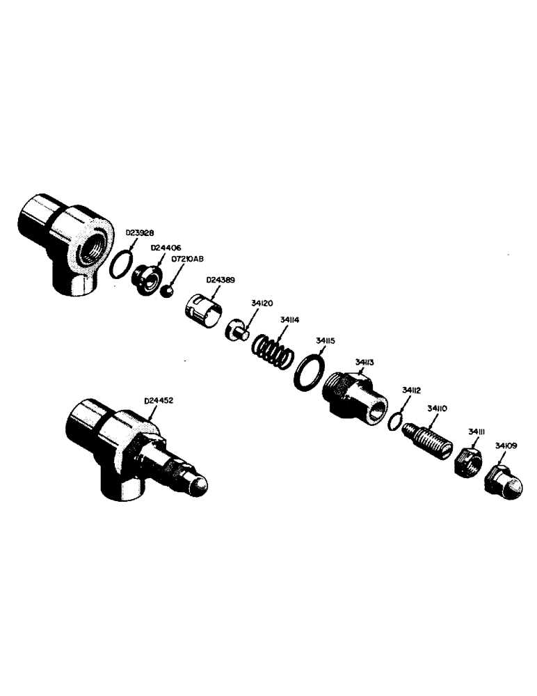 Схема запчастей Case 310B - (43) - D24452 SPECIAL RELIEF VALVE 