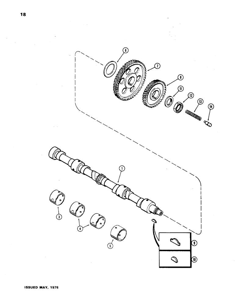 Схема запчастей Case 850 - (018) - CAMSHAFT, (301 BD) DIESEL ENGINE (01) - ENGINE