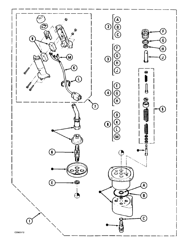 Схема запчастей Case 688BCK - (8D-06) - HAND CONTROL VALVE, 688B CK (120301-) (07) - HYDRAULIC SYSTEM