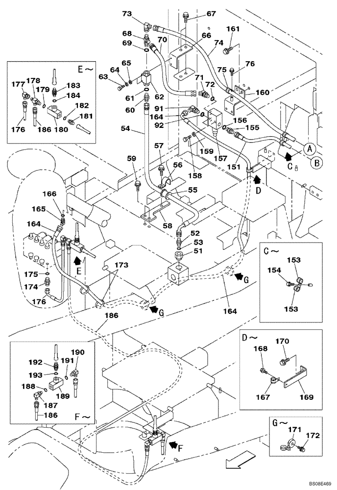 Схема запчастей Case CX700B - (08-17) - HYDRAULIC CIRCUIT - SELF-DETACHING COUNTERWEIGHT SYSTEM (08) - HYDRAULICS