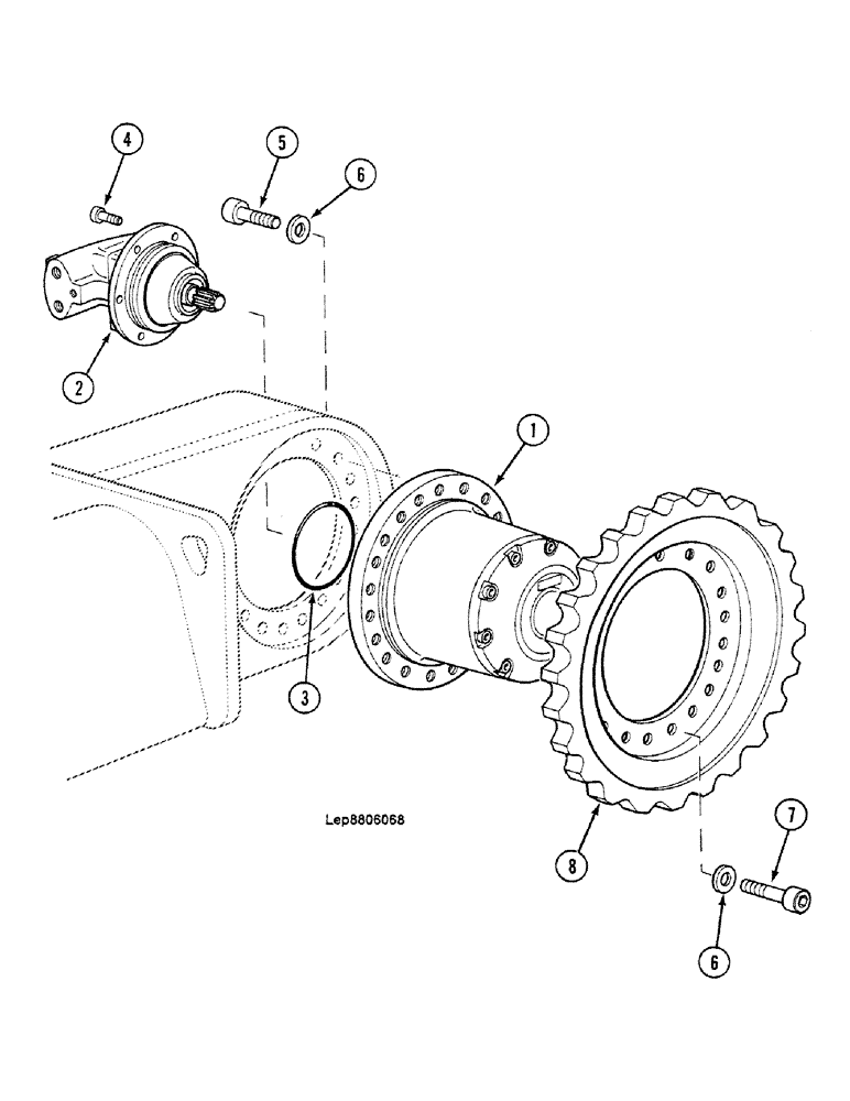 Схема запчастей Case 688C - (6-02) - TRAVEL COMPONENTS (03) - TRANSMISSION