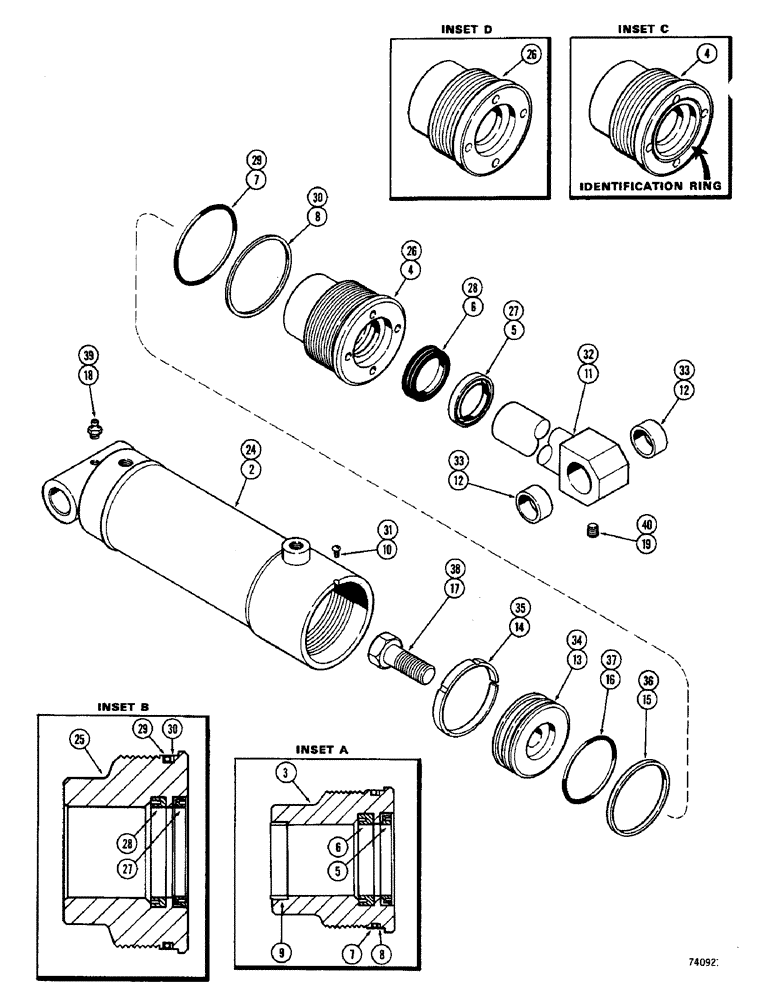 Схема запчастей Case 1530 - (146) - WOOD TICK CYLINDER (09) - CHASSIS/ATTACHMENTS