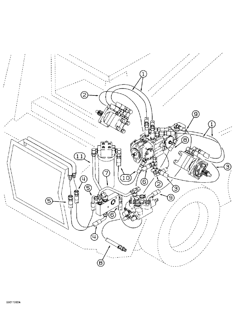 Схема запчастей Case 1838 - (1-14) - PICTORIAL INDEX, HYDROSTATIC DRIVE HYDRAULICS (00) - PICTORIAL INDEX