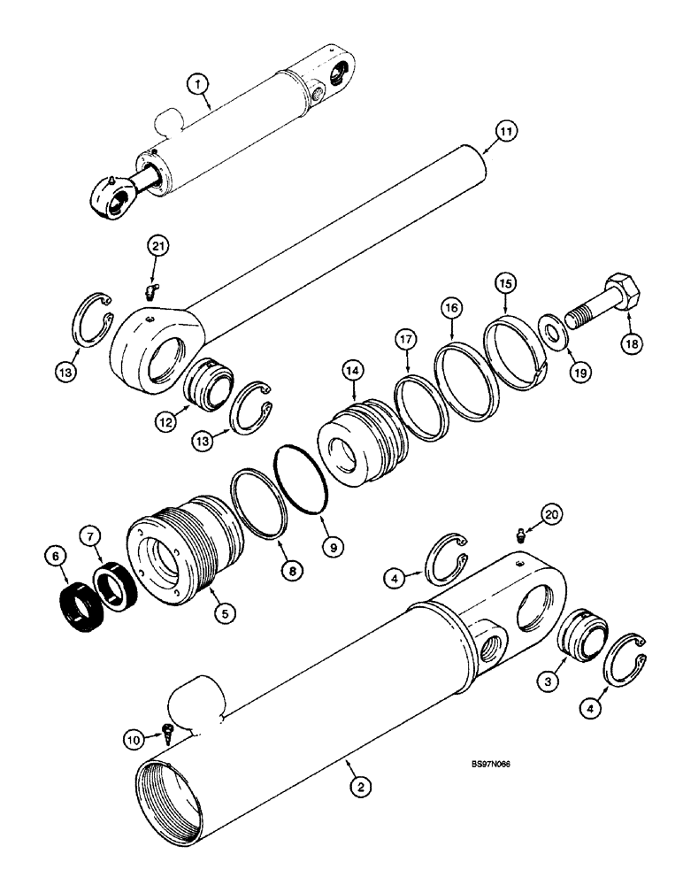 Схема запчастей Case 570LXT - (8-160) - THREE-POINT HITCH PITCH CYLINDER 570LXT MODELS (08) - HYDRAULICS