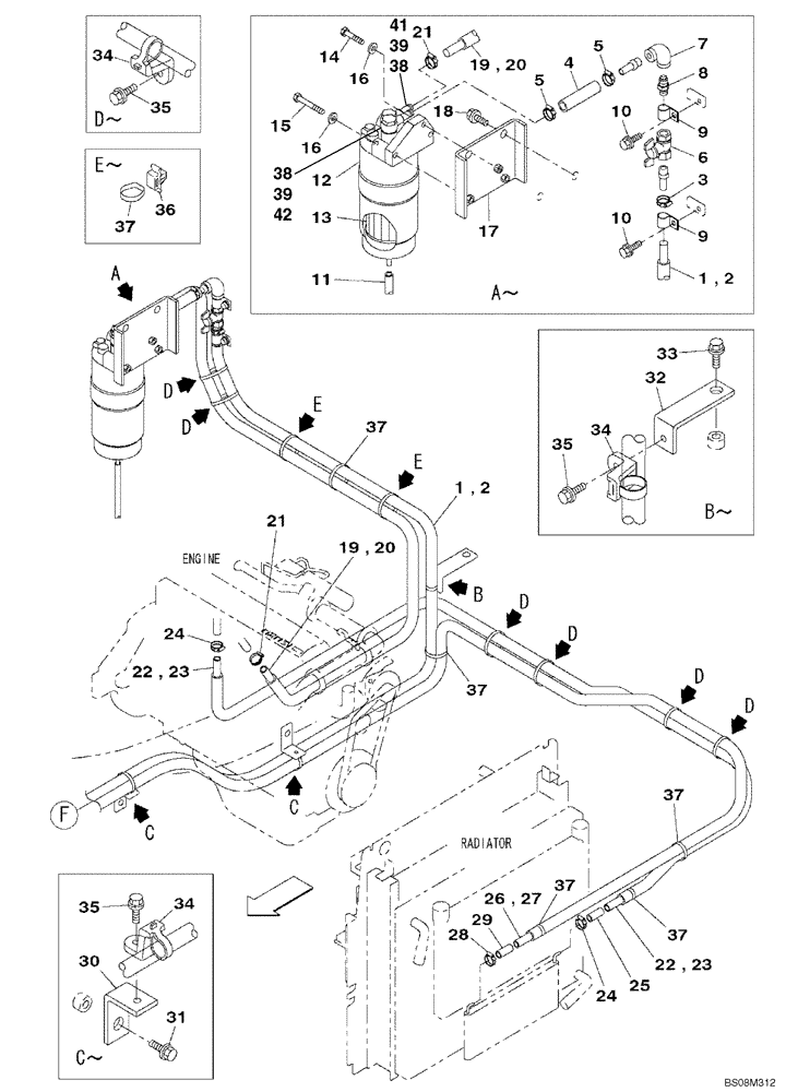 Схема запчастей Case CX700B - (03-01) - FUEL SYSTEM (03) - FUEL SYSTEM