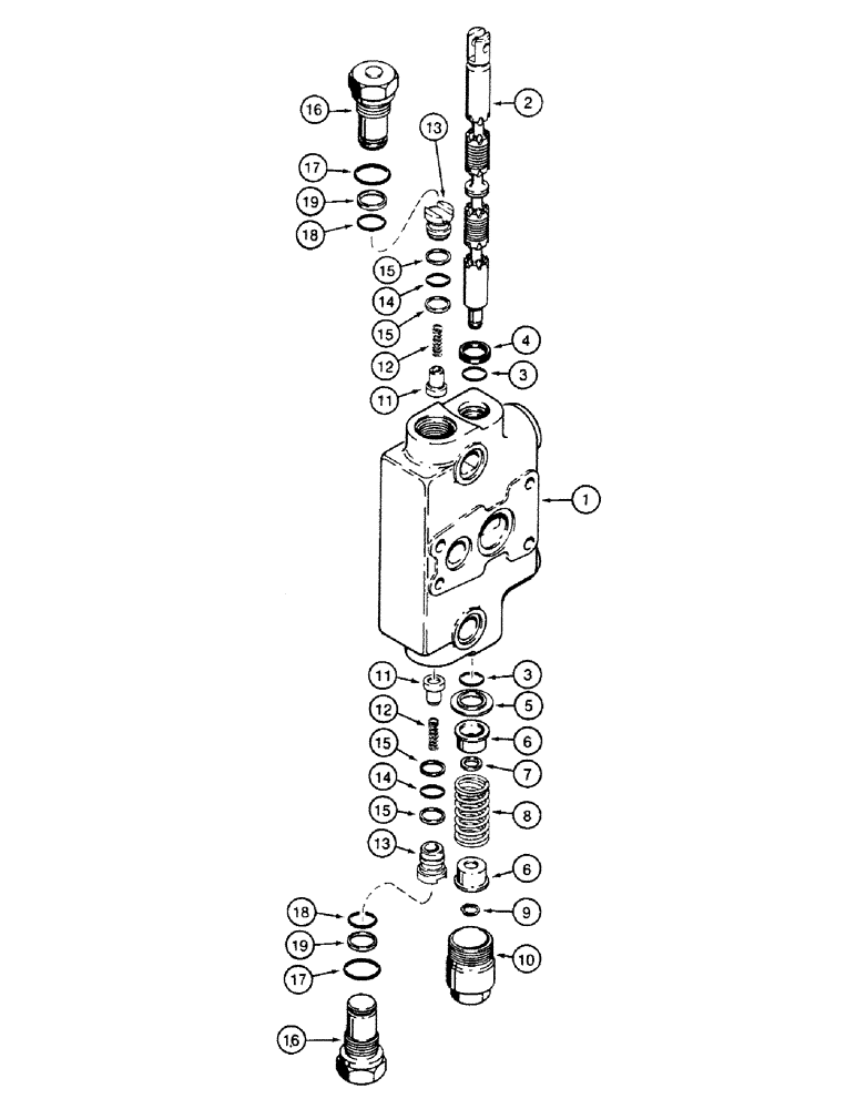 Схема запчастей Case 580SK - (8-300) - BACKHOE CONTROL VALVE, NOT FOR PRESTIGE, DIPPER EXTENSION SECTION (08) - HYDRAULICS