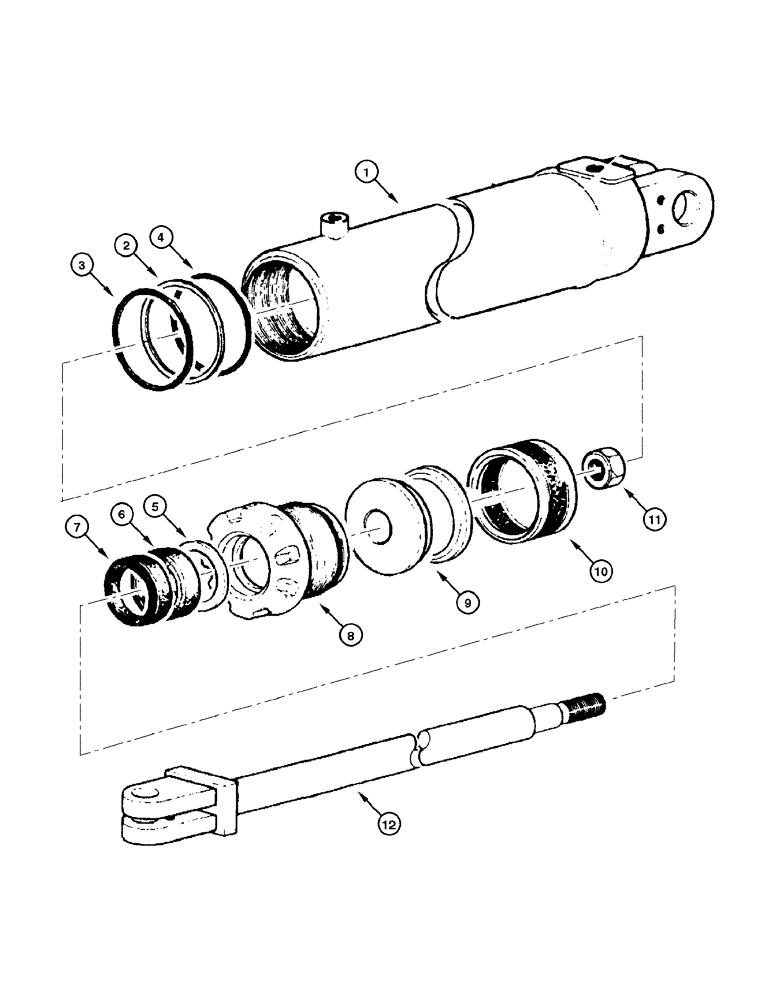 Схема запчастей Case 885 - (08-118[01]) - CYLINDER - BLADE SIDE SHIFT (08) - HYDRAULICS