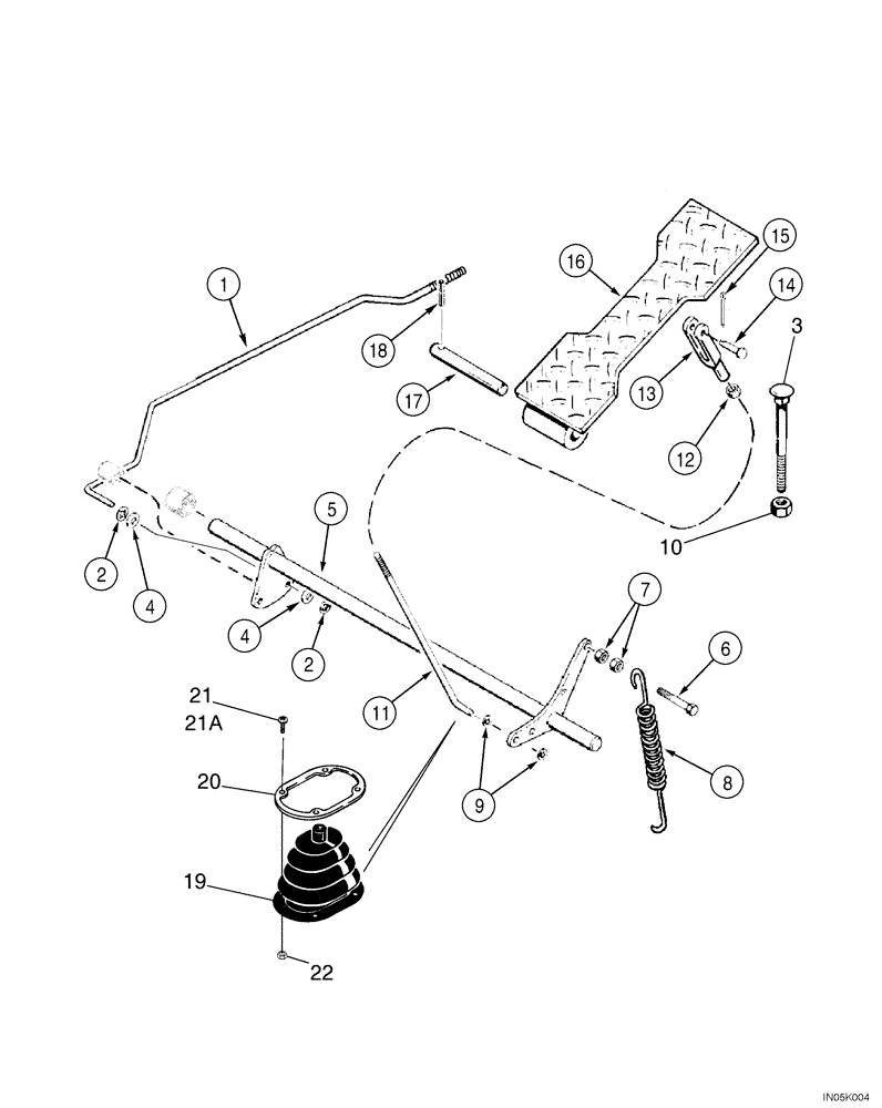 Схема запчастей Case 1150H_IND - (03-04) - CONTROLS, THROTTLE - PEDAL, DECELERATOR (03) - FUEL SYSTEM