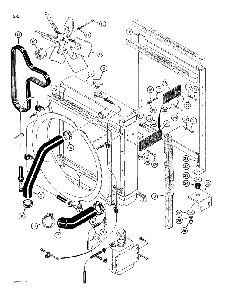 Схема запчастей Case 780D - (2-02) - RADIATOR, FAN, AND MOUNTING PARTS (02) - ENGINE