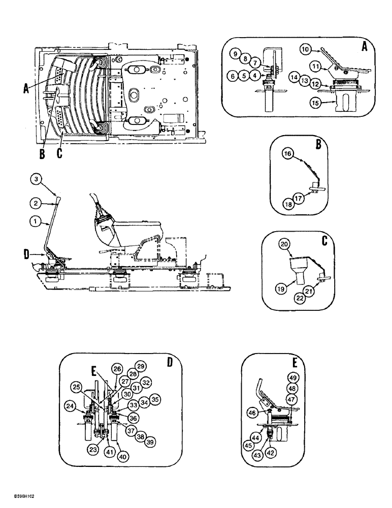 Схема запчастей Case 9060B - (6-14) - TRACK DRIVE CONTROLS, *PEDALS AND LEVERS - P.I.N. EAC0601026 ONLY (06) - POWER TRAIN