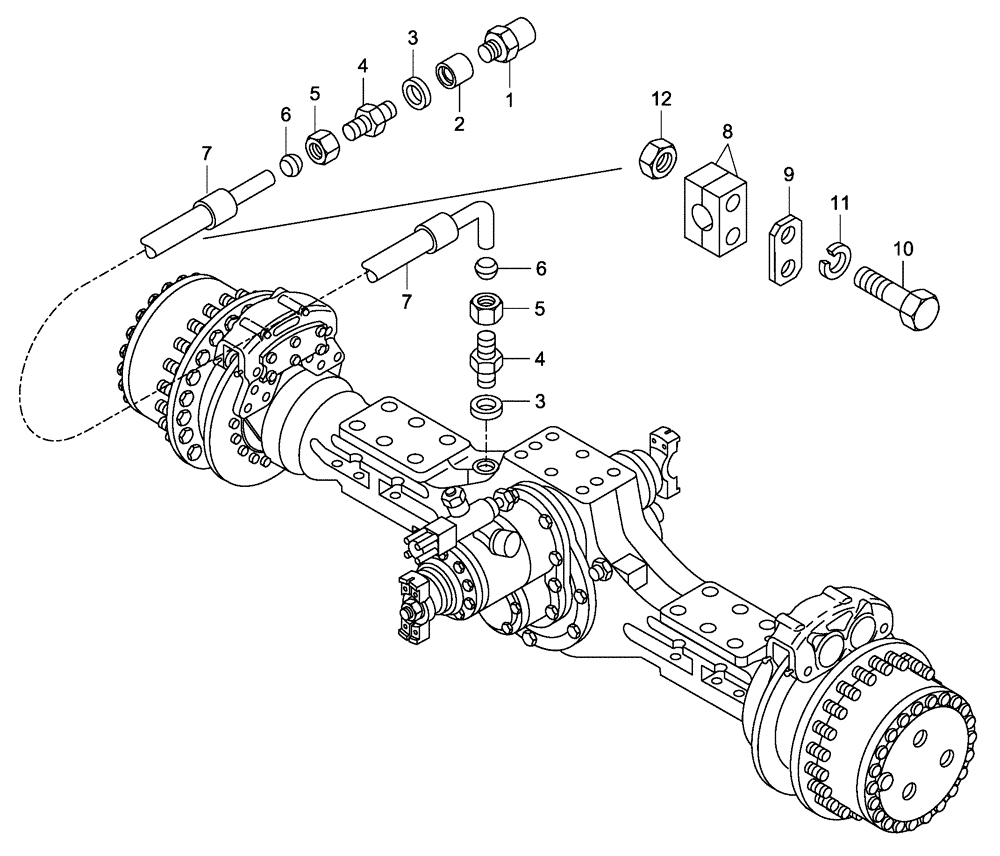 Схема запчастей Case 335 - (32A00010627[001]) - BREATHER AXLE (27) - REAR AXLE SYSTEM