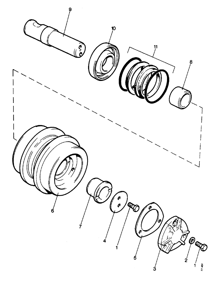 Схема запчастей Case 850 - (F06-1) - TRACK CARRIER ROLLER (04) - UNDERCARRIAGE