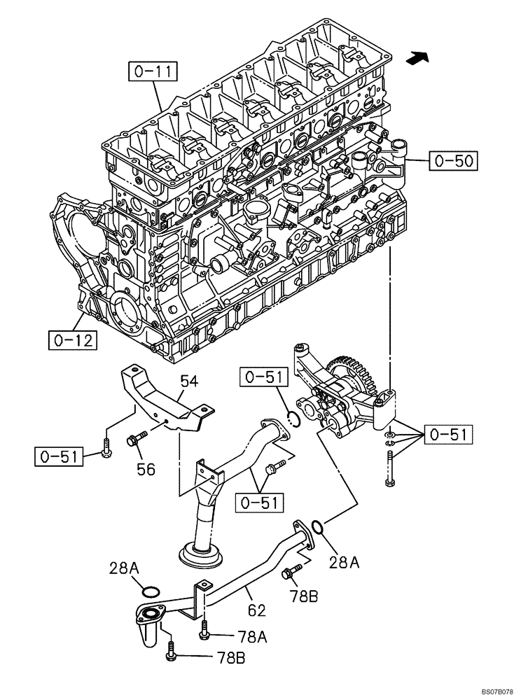 Схема запчастей Case CX460 - (02-37) - OIL CIRCUIT (02) - ENGINE