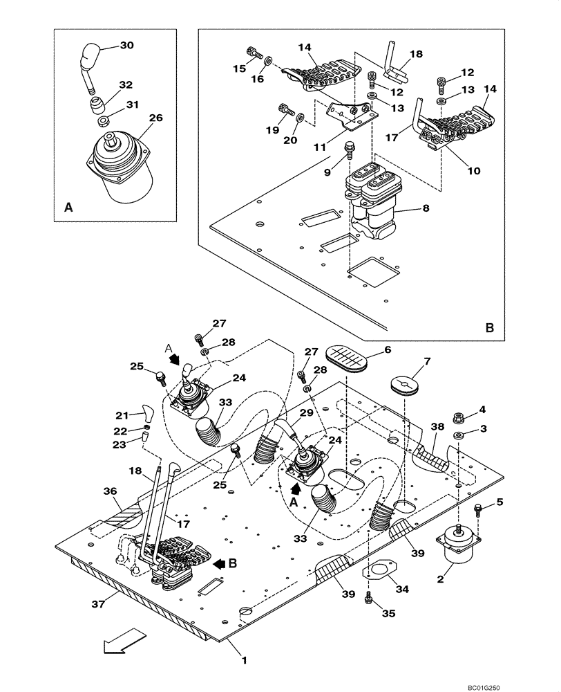 Схема запчастей Case CX800 - (09-17) - CONTROLS - OPERATORS COMPARTMENT (09) - CHASSIS