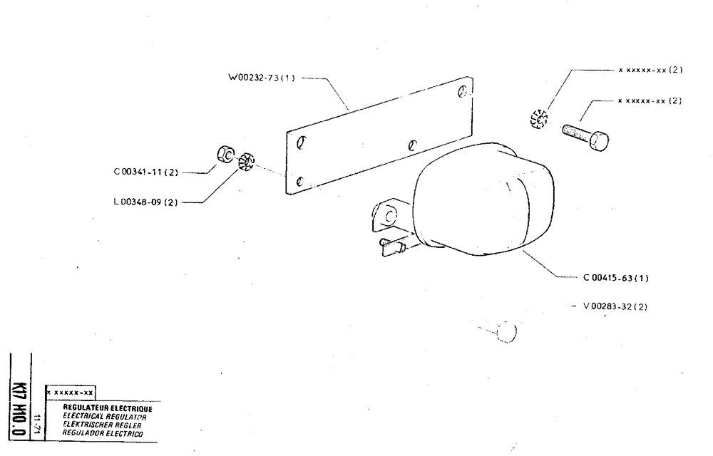 Схема запчастей Case TY45 - (K17 H10.0) - ELECTRICAL REGULATOR (06) - ELECTRICAL SYSTEMS