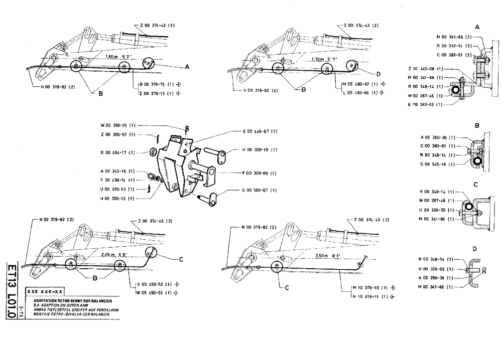 Схема запчастей Case TY45 - (ET13 L01.0) - B. A. ADAPTION ON DIPPER ARM (18) - ATTACHMENT ACCESSORIES