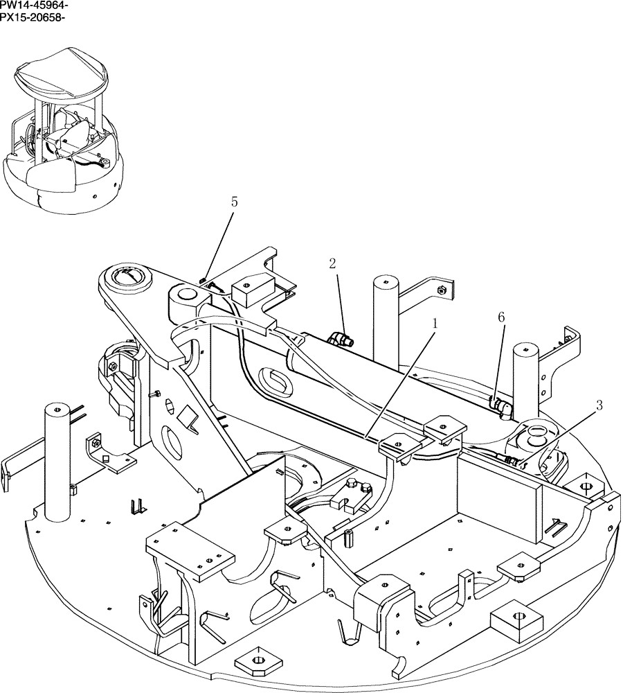 Схема запчастей Case CX31B - (077-01[1]) - HYDRAULIC LINES, CYLINDER (SWING) (00) - GENERAL & PICTORIAL INDEX