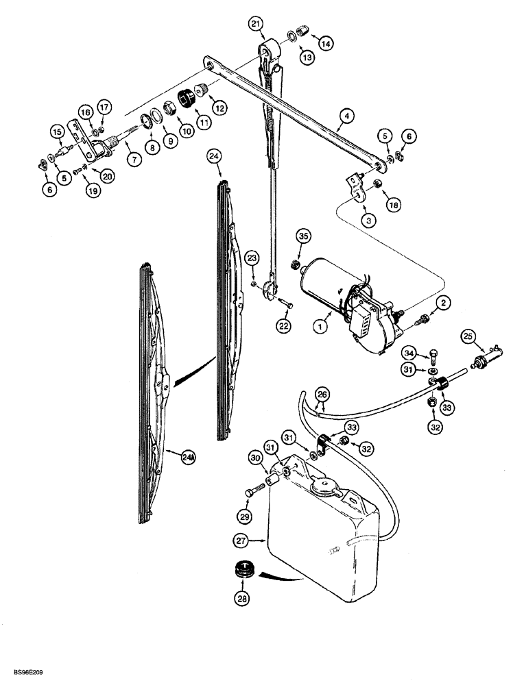 Схема запчастей Case 850G - (4-26) - FRONT WIPER AND WINDSHIELD WASHER (06) - ELECTRICAL SYSTEMS