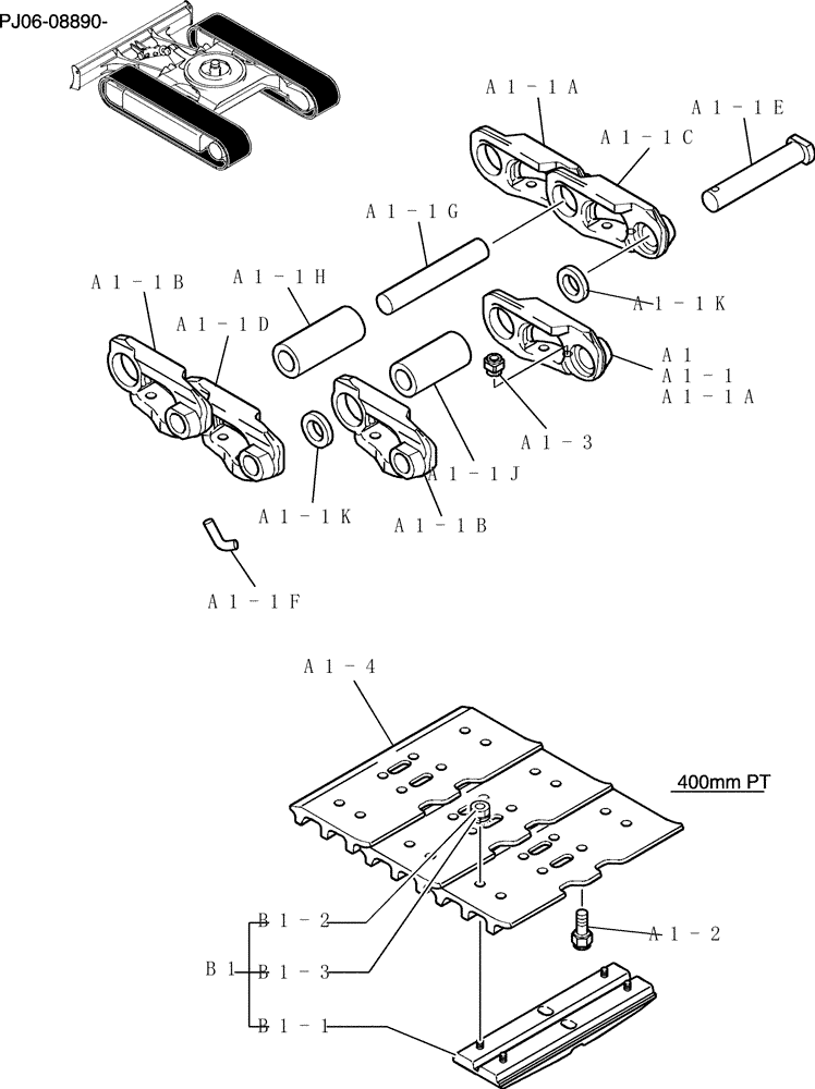 Схема запчастей Case CX50B - (380-01[1]) - SHOE ASSEMBLY (48) - TRACKS & TRACK SUSPENSION