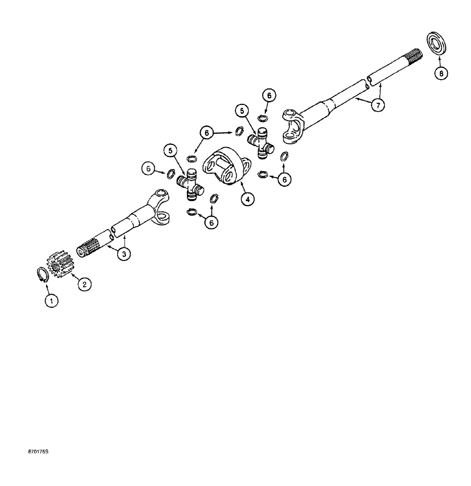 Схема запчастей Case 760 - (06-062) - FRONT AND REAR AXLES, AXLE SHAFTS, USED ON MODELS WITH AXLE SN B310 (23) - FOUR WHEEL DRIVE SYSTEM