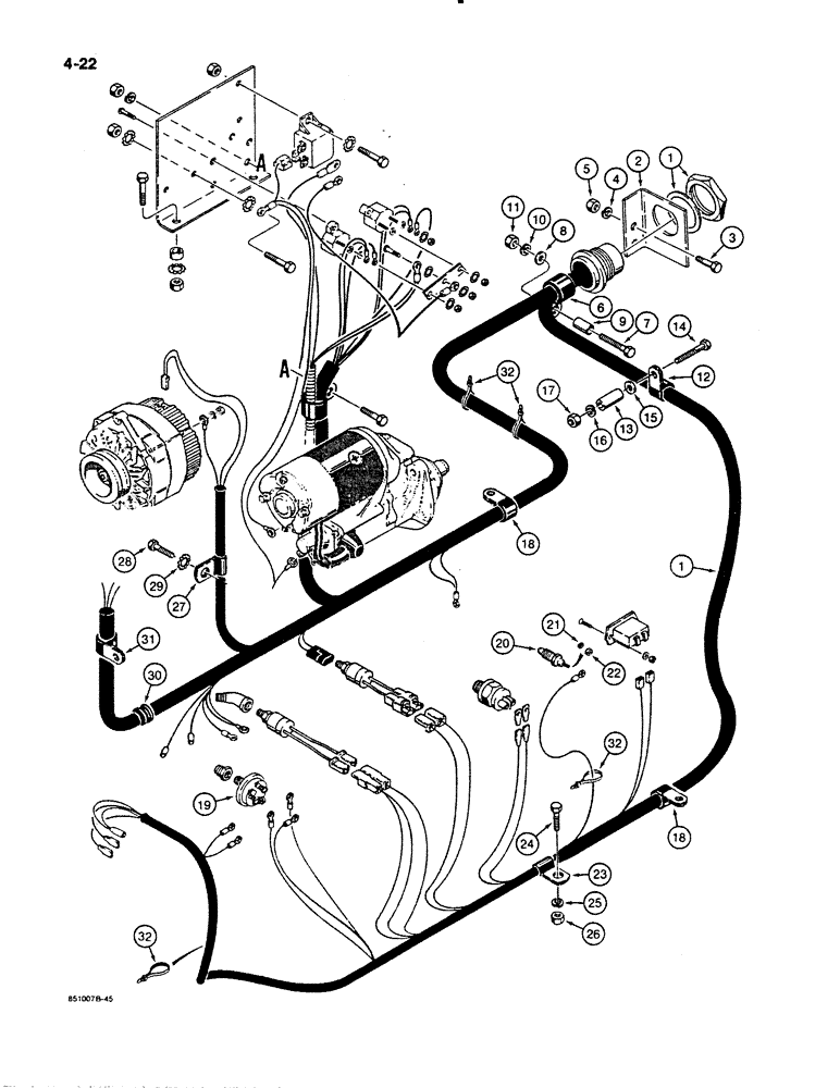 Схема запчастей Case W11B - (4-022) - ELECTRICAL SYSTEM, REAR ELECTRICAL HARNESS, P.I.N. 9154401 (04) - ELECTRICAL SYSTEMS