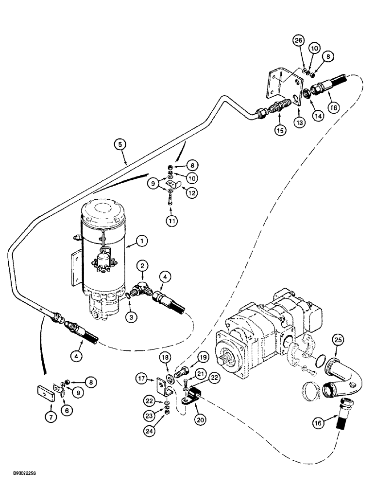 Схема запчастей Case 721B - (5-14) - AUXILIARY STEERING HYDRAULIC CIRCUIT, AUXILIARY STEERING PUMP TO HYD. STEERING PUMP INLET SECTION (05) - STEERING