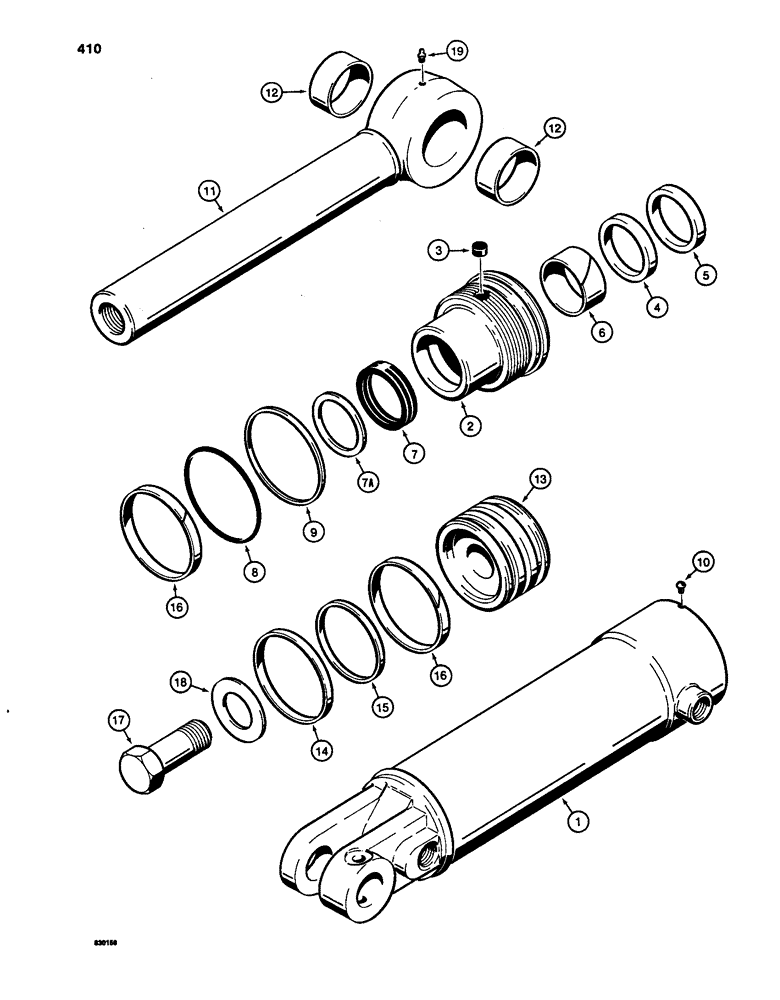 Схема запчастей Case W24C - (369) - G101281 LOADER CLAM CYLINDER (09) - CHASSIS/ATTACHMENTS