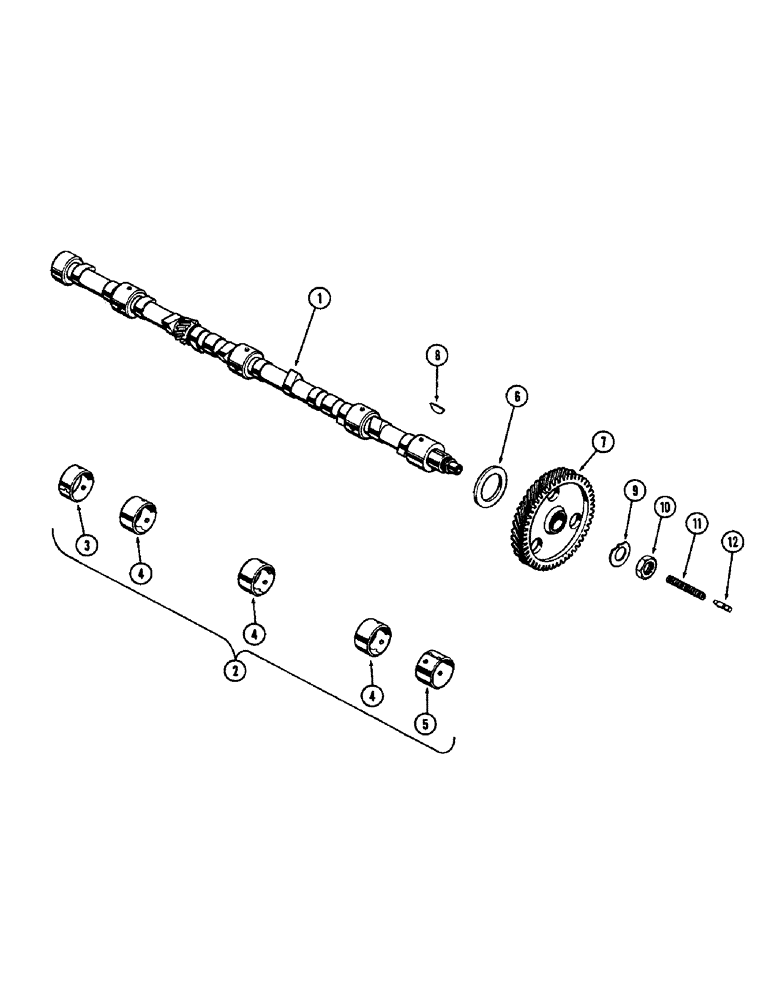 Схема запчастей Case W8B - (008) - CAMSHAFT, (401) DIESEL ENGINE (01) - ENGINE