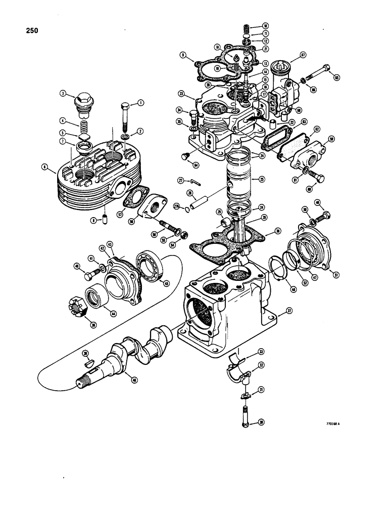 Схема запчастей Case W20B - (250) - L57774 AIR COMPRESSOR - CAST IRON BLOCK (07) - BRAKES