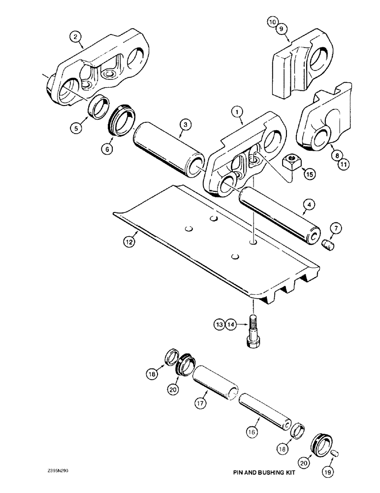 Схема запчастей Case 1150E - (5-26) - CASE LUBRICATED TRACK CHAIN (11) - TRACKS/STEERING