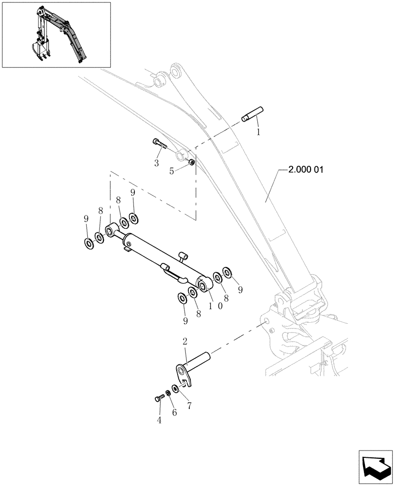 Схема запчастей Case CX31B - (2.010[01]) - BOOM CYLINDER ASSEMBLY (CAB) (35) - HYDRAULIC SYSTEMS