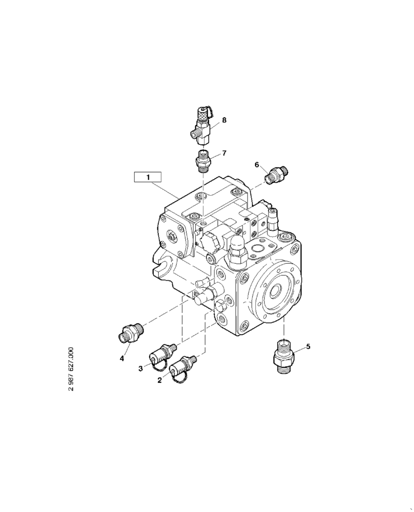 Схема запчастей Case 121E - (22.060[2987627001]) - AXIAL PISTON PUMP INSTALLATION (35) - HYDRAULIC SYSTEMS