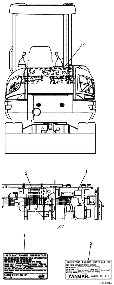 Схема запчастей Case CX31B - (06-003[00]) - NAME PLATE INSTALLATION (PW22T00123F1) (90) - PLATFORM, CAB, BODYWORK AND DECALS