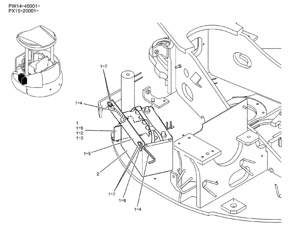 Схема запчастей Case CX31B - (01-073) - BATTERY INSTAL (55) - ELECTRICAL SYSTEMS