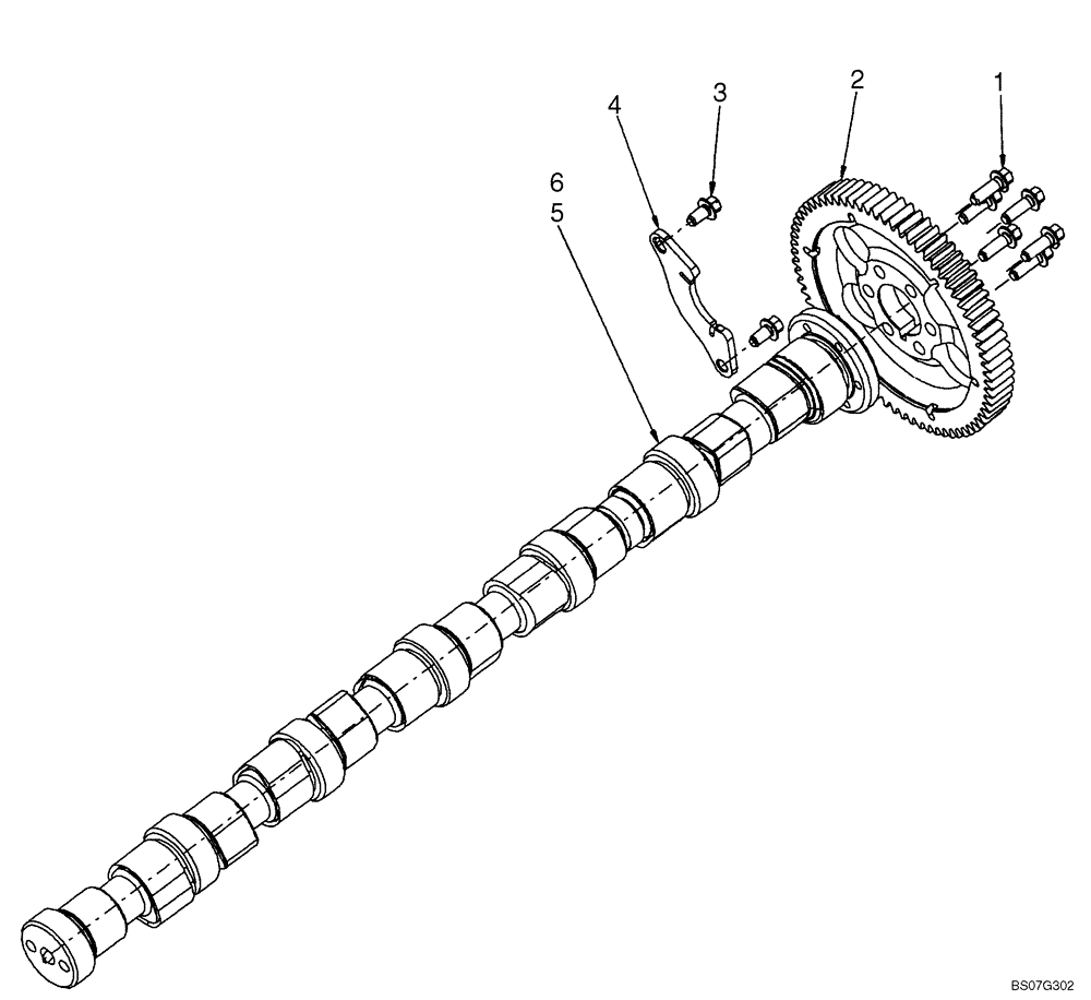 Схема запчастей Case 621E - (02-34) - CAMSHAFT (02) - ENGINE