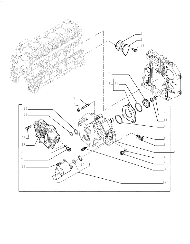 Схема запчастей Case 621E - (03-05[01]) - FUEL INJECTION PUMP (03) - FUEL SYSTEM