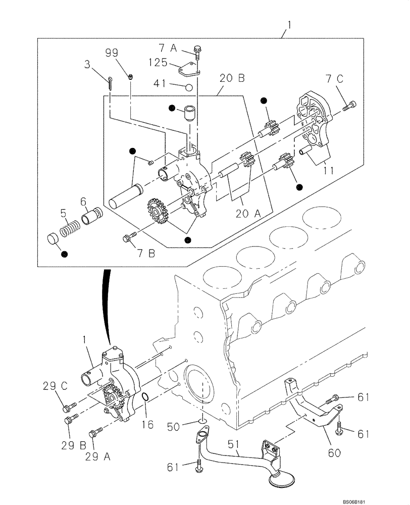 Схема запчастей Case CX700 - (02-051-01[01]) - OILPUMP - STRAINER (02) - ENGINE