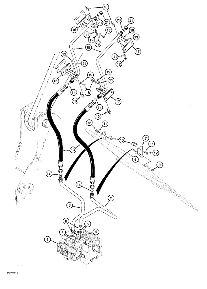 Схема запчастей Case 921 - (8-050) - HYDRAULIC CIRCUIT, LOADER AUXILIARY (08) - HYDRAULICS