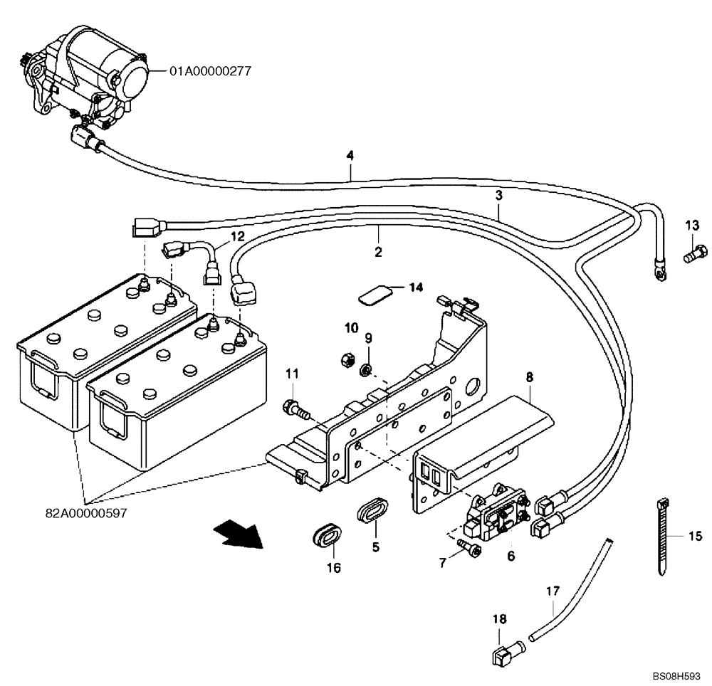 Схема запчастей Case 330B - (67A00011462[001]) - BATTERY CUT-OUT CIRCUIT (87581776) (13) - Electrical System / Decals