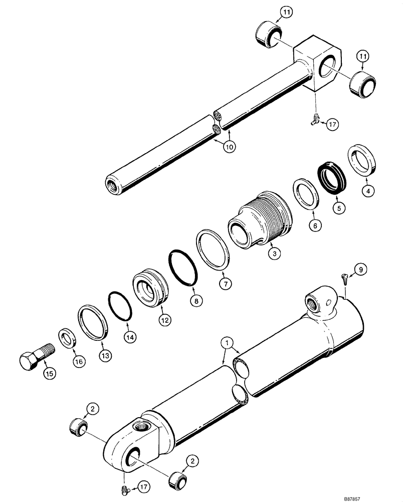 Схема запчастей Case 1840 - (08-25) - CYLINDER ASSY - LOADER LIFT (08) - HYDRAULICS