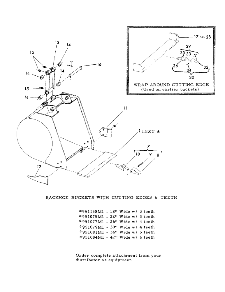 Схема запчастей Case 30YC - (068) - BACKHOE BUCKETS WITH CUTTING EDGES & TEETH (19) - BUCKETS