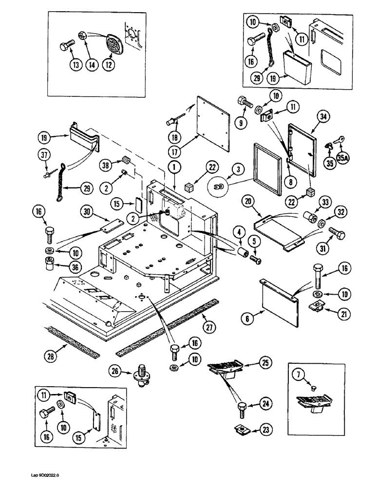 Схема запчастей Case 1088 - (9D-06) - OPERATOR COMPARTMENT, ACCESS DOOR AND COVERS, P.I.N. FROM XXXXX & AFT., P.I.N. FROM 106901 & AFT. (09) - CHASSIS/ATTACHMENTS