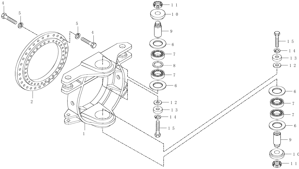 Схема запчастей Case 325 - (3.459/1[01]) - MAIN FRAME ARTICULATION (09) - Implement / Hydraulics / Frame / Brakes