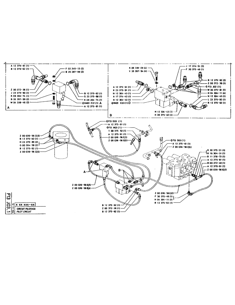 Схема запчастей Case 220 - (123) - PILOT CIRCUIT (07) - HYDRAULIC SYSTEM