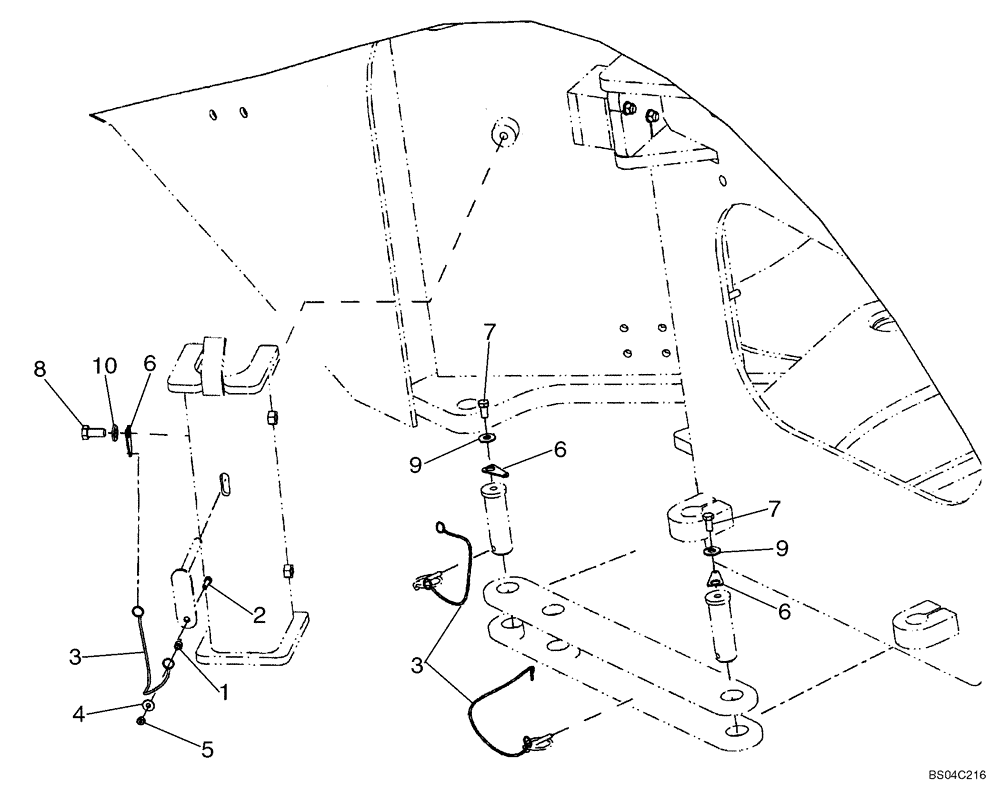 Схема запчастей Case 721D - (09-24) - FRAME, FRONT- PIN TETHER MOUNTING (09) - CHASSIS