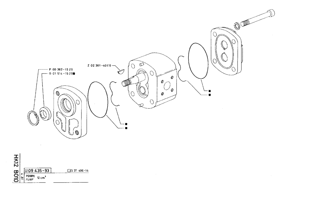 Схема запчастей Case 75C - (HK12 B01.0) - PUMP - 12 CM³ (07) - HYDRAULIC SYSTEM