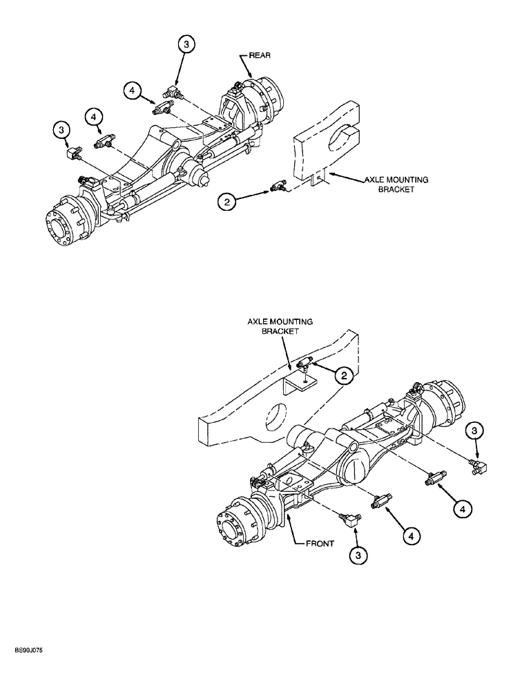 Схема запчастей Case 689G - (05-06) - STEERING HYDRAULICS, FITTINGS AT CYLINDERS (05) - STEERING